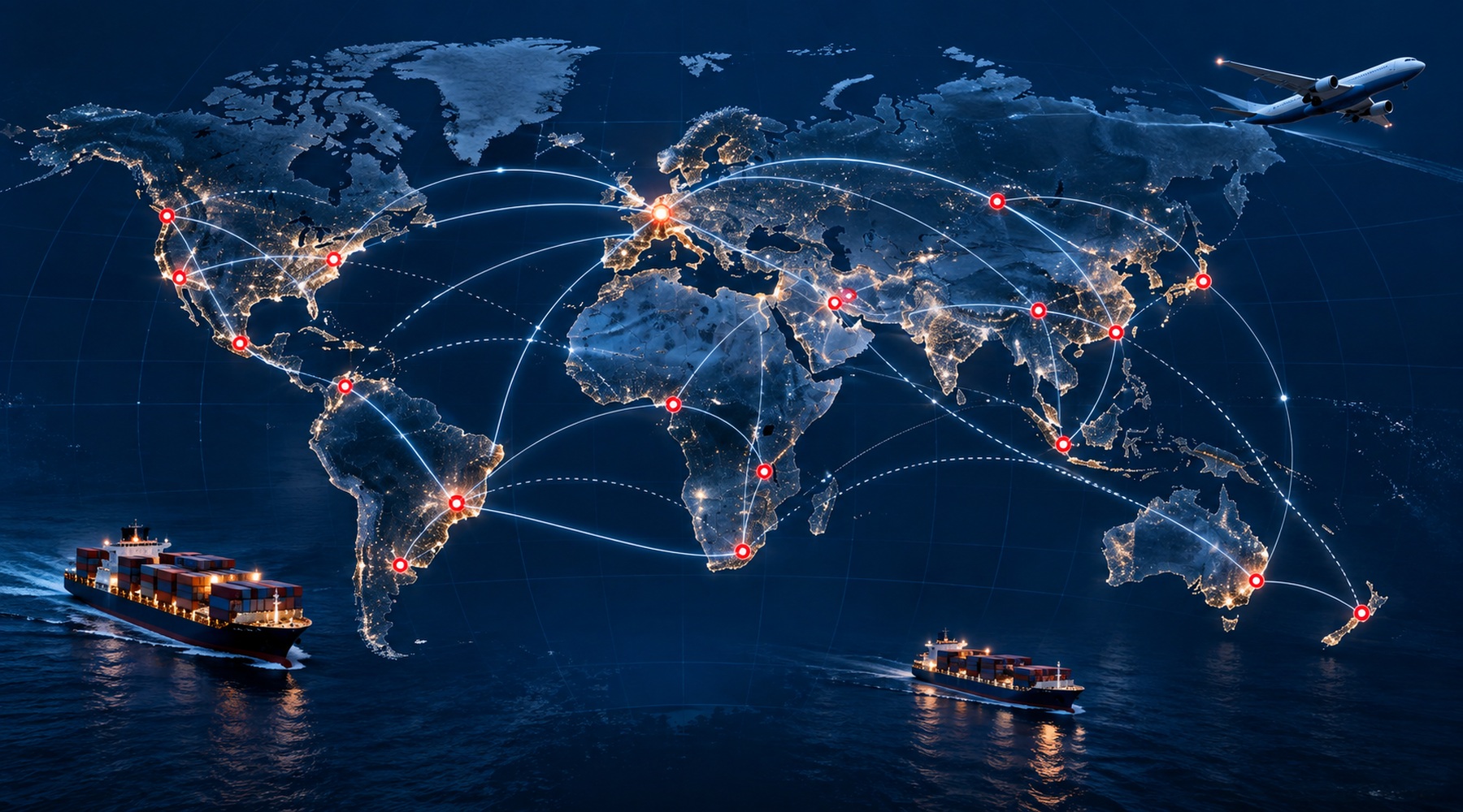 Global logistics network map